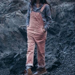 Faherty White Velvet Mechanic Overalls